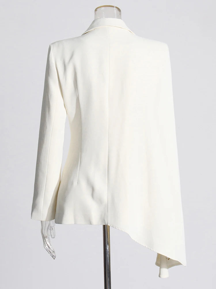 Blazer Asymétrique Blanc