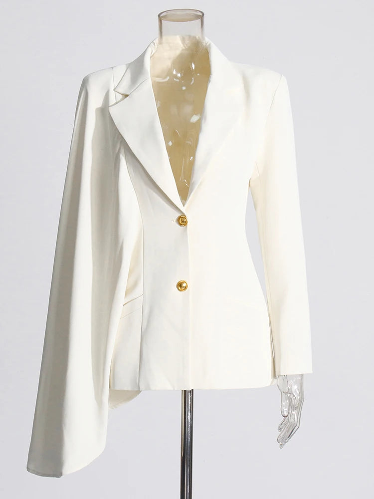 Blazer Asymétrique Blanc